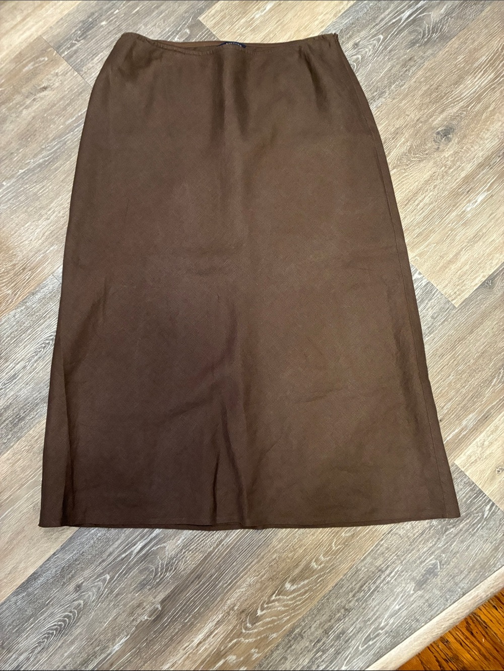 Lands' End Deep Brown Straight Midi Skirt
